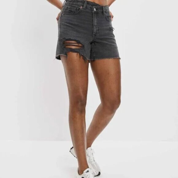 NWT AE | Denim Highest Waist Baggy Short in Black - Picture 12 of 14